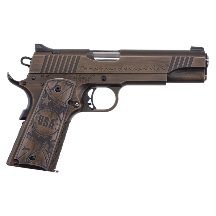 Auto-Ordnance 1911-A1 Old Glory Burnt Bronze .45 ACP 5" Barrel 7-Rounds with Thumb, Grip, Firing Pin Safety