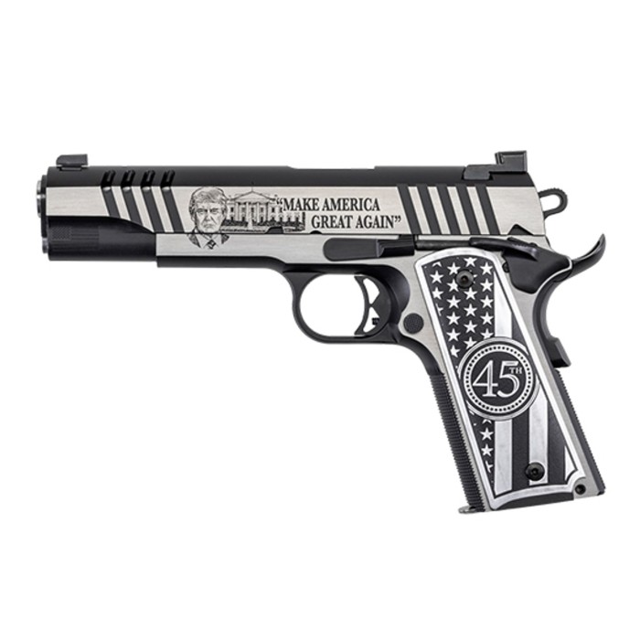 Auto Ordnance Trump One 1911 45 ACP, 5" Barrel, Stainless Finish, Engraved Slide/Frame, 7rd