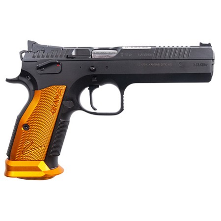 CZ TS 2 9mm. 5.23" Barrel, Orange Aluminum Grips, 20rd