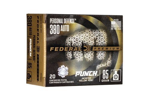 Federal Premium Punch .380 ACP, 85gr, Jacketed Hollow Point, 20rd Box