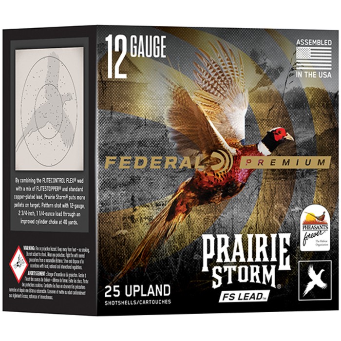 Federal Prairie Storm FS Lead 12 Gauge 3in #4 1-5/8oz Upland Shotshells - 25 Rounds