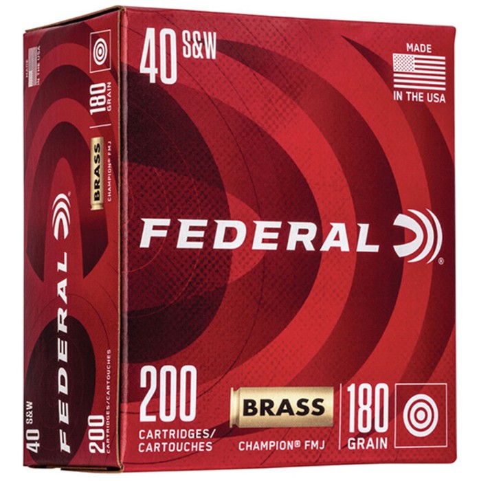 Federal Champion Training 40 S&W 180gr, FMJ, 200rd Box