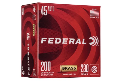 Federal Champion Training 45 Auto (ACP) 230gr FMJ Handgun Ammo - 200 Rounds