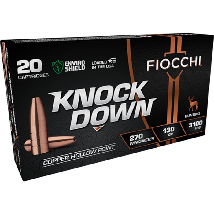 Fiocchi Knock Down 270 Win, 130gr, Hollow Point, 20rd Box