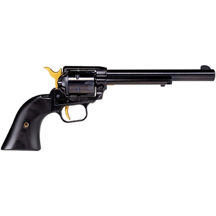 Heritage Rough Rider .22 LR, 6.5" Barrel, Fixed Sights, Gold Accents, Black Laminate Grips, 6rd