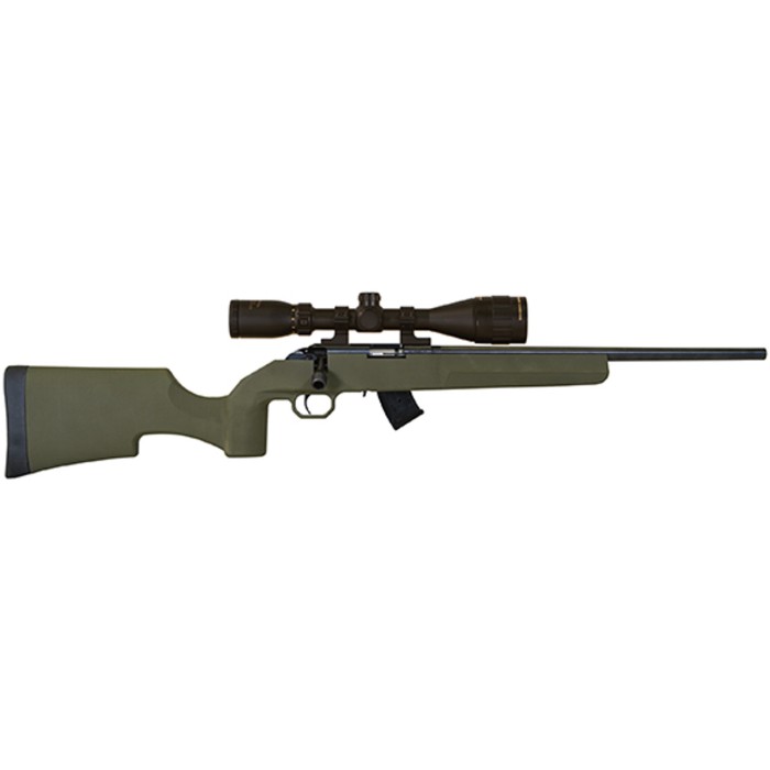 Howa M1100 17 HMR, 18" Heavy Threaded Barrel, HTI Green Stock, 10rd