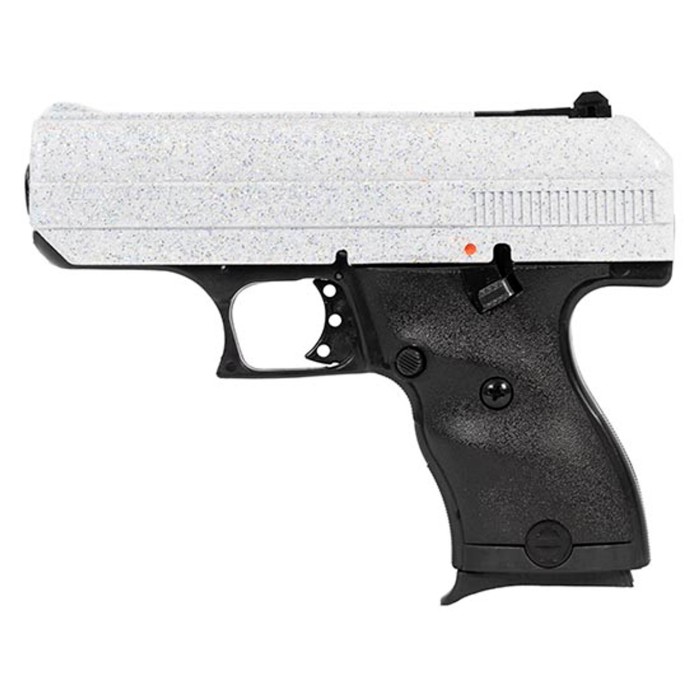 Hi-Point C9 9mm, 3.50" Black Steel Barrel, Hydro-Dipped White Sparkle Serrated Slide, Black Frame and Grips, 8rd