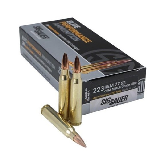 Sig Sauer Elite Match Grade 5.56mm NATO 77gr OTM Rifle Ammo - 20 Rounds