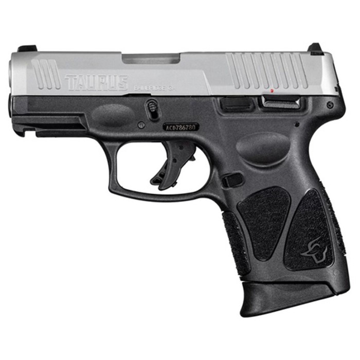 Taurus G3C 9mm, 3.26" Barrel, Black Picatinny Rail Frame, Stainless Steel Slide, 10rd