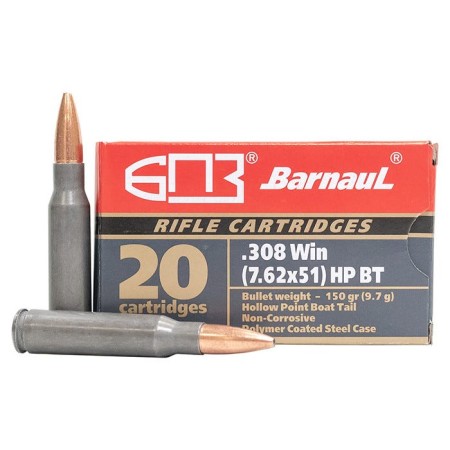 Barnaul Ammo Rifle Ammo, Barnaul 308win-hpbt150        308  150 Hpbt  20rds