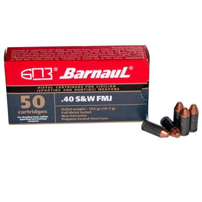 Barnaul Ammo Pistol, Barnaul 40sw-fmj165           40sw  165 Fmj  50/10