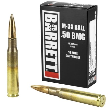 BARRETT AMMO 50BMG 660 GR 10RD M33 BALL