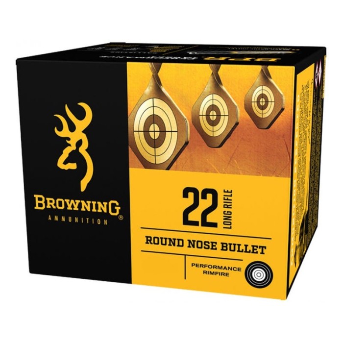 Browning BPR .22 Long Rifle 40 grain Copper Plated Hollow Point Rimfire Ammo, 1000 Rounds, B194122000