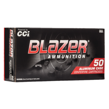 CCI Ammunition Blazer 9mm Luger 100 Grain Flat Nose Brass Cased Centerfire Pistol Ammunition, 50 Rounds, 5400