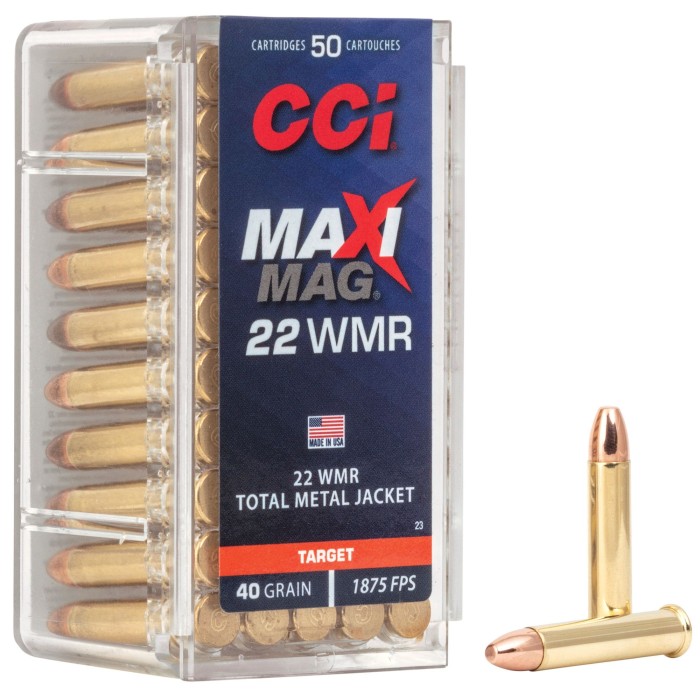 CCI Maxi-Mag 22WMR 40 Grain Total Metal Jacket 50 Rd Bx - Dirty Bird Industries