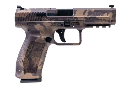 Canik TP9SF 9mm, 4.46" Barrel, Woodland Bronze Camo, 18rd