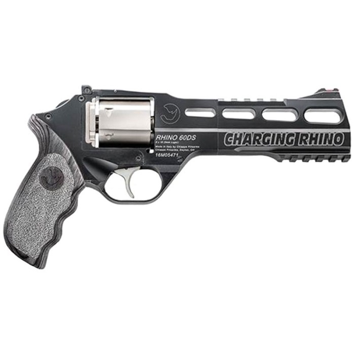 Chiappa Rhino 60DS 9mm Luger 6in Black/Gray Laminate/Nickel Cylinder Revolver - 6 Rounds - CA Compliant