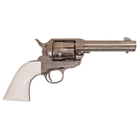 Cimarron Firearms Frontier .45 Long Colt 4.75" Barrel Nickel Finish PW Laser Engraved Poly Ivory Grip