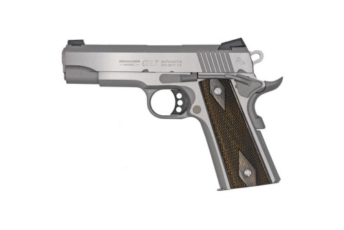 Colt 1911 Combat Commander Model 45ACP 4.25-inches 8Rds White-Dot-Novak-Sights