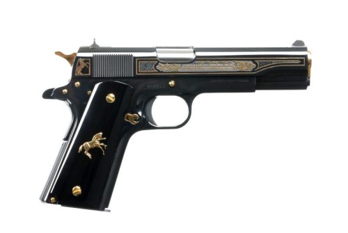 Colt 1911 5" .38 Super Black Oscuro Y Oro 9rd Pistol - O1911C-38-OYO