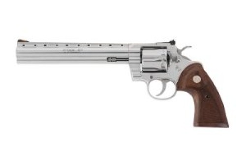 Colt Python .357 MAG, 8" barrel, Stainless Steel, Adjustible Sight, Walnut, 6 rounds [MPN: PYTHONSP8WTS]