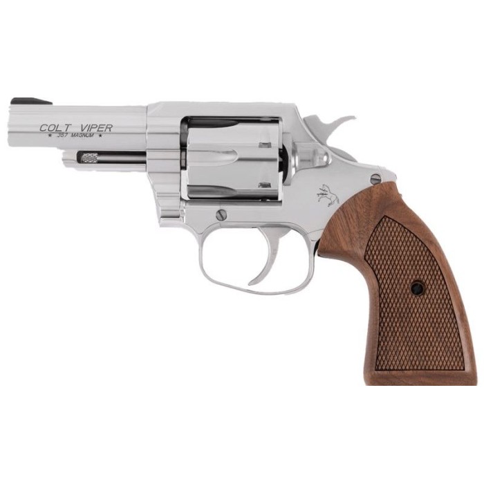 Colt Viper 357 Mag/38 Special, 6rd, 3" 1/2 Lug Stainless Steel Barrel, American Walnut Grip, Exposed Hammer