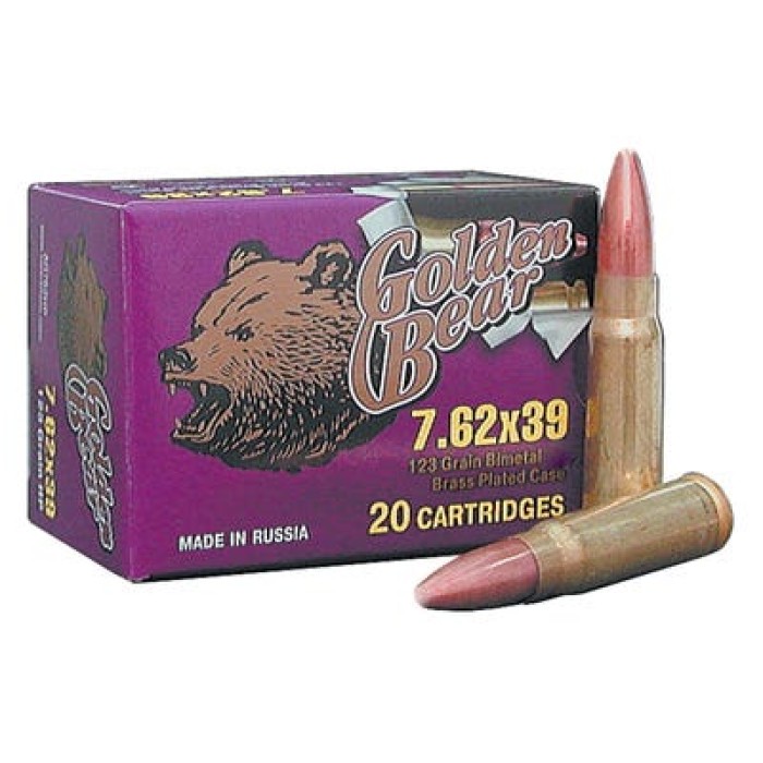 Golden Bear 7.62x39 123gr. - Full Metal Jacket 500rd. Case