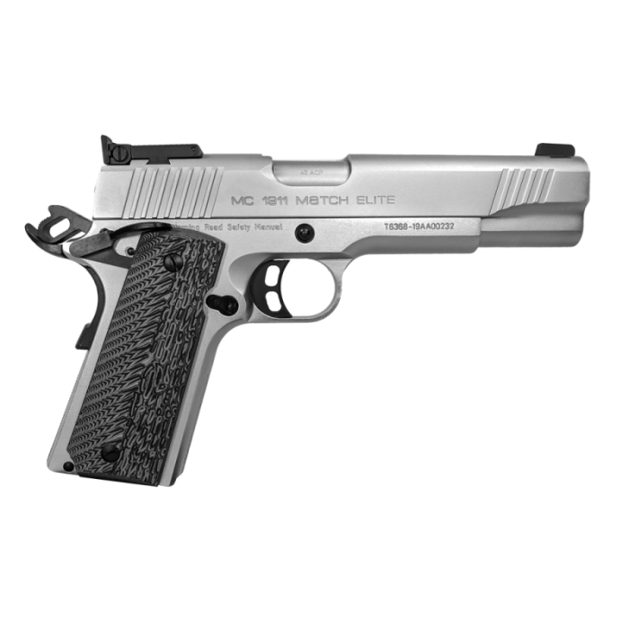 EAA Corp MC1911 Match Elite Chrome .45 ACP 5" Barrel 8-Rounds