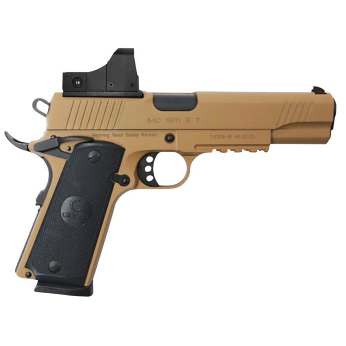 EAA Corp Mc1911s Dark Earth .45 ACP 5" Barrel 8-Rounds Red Dot