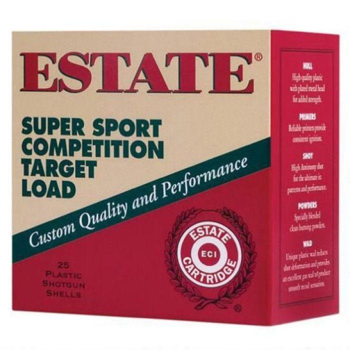 Estate 20 Gauge #8 Shotshells, 2.75", 25 rounds - SS20