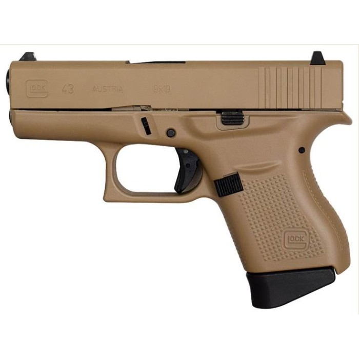 Glock 43 9MM 3.39 COYOTE TAN CERAKOTE