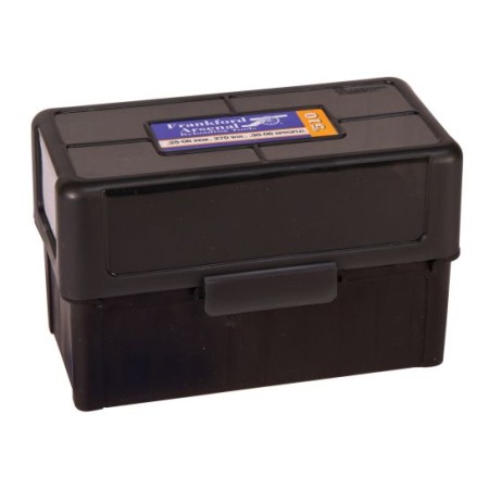 Frankford Arsenal Hinge-Top Ammo Box, 510, 50 Rounds, Fits 270 Winchester, 30-06 Springfeild and .410 Guage 3" Shells, Smoke Gray, Plastic 1083790