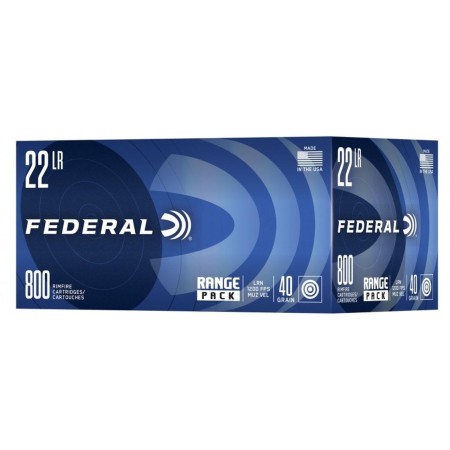 Federal Range Pack Rimfire Ammunition .22Lr 40Gr Lrn 1200 Fps 3200/Ct Case (4-800/Ct Boxes) 729B800 CASE