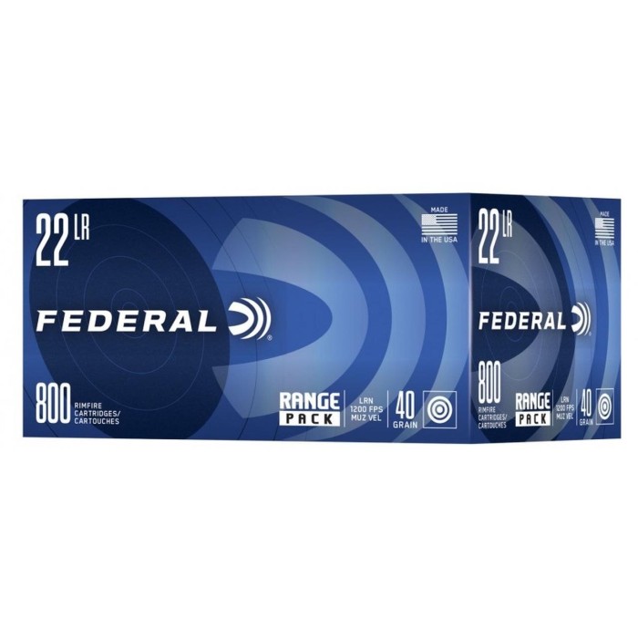 Federal Range Pack Rimfire Ammunition .22Lr 40Gr Lrn 1200 Fps 3200/Ct Case (4-800/Ct Boxes) 729B800 CASE