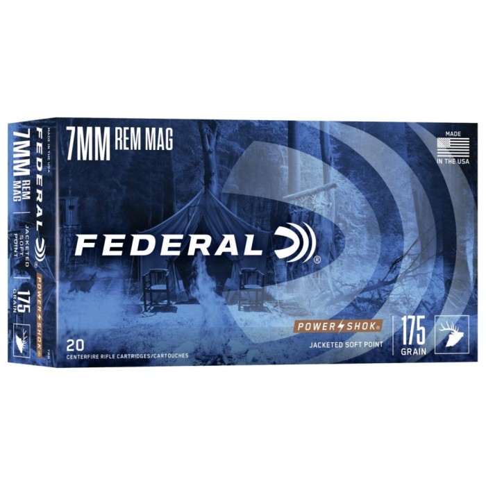 Federal Power-Shok 7mm Remington Magnum 175 gr JSP 20rds