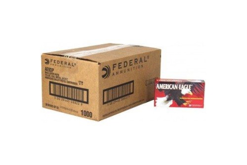 Federal Premium American Eagle Handgun Ammunition 9mm Luger 115 gr FMJ 1180 fps 500/ct, FAAE9DP100C