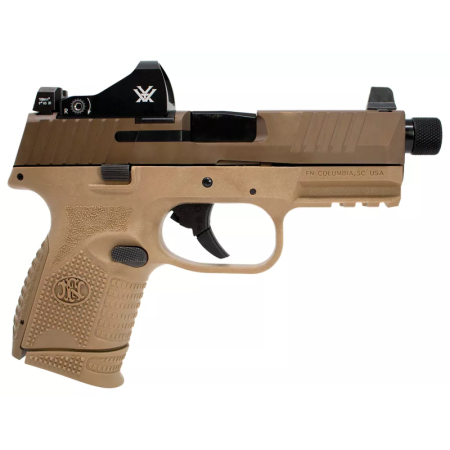 FN 509C Tactical Compact 9mm Luger 12+1/24+1 Flat Dark Earth Features Viper Red Semi Automatic Handgun 10rd