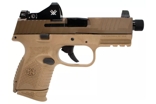 FN 509C Tactical Compact 9mm Luger 12+1/24+1 Flat Dark Earth Features Viper Red Semi Automatic Handgun 10rd