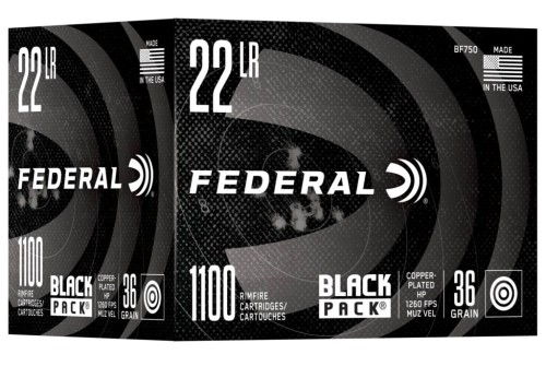 Federal Black Pack 22 Long Rifle 36gr Lead Hollow Point Rimfire Ammo - 1,100 round box