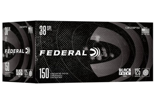 Federal Black Pack 38 Special 125 Grain Full Metal Jacket Handgun Ammo - 150 round box