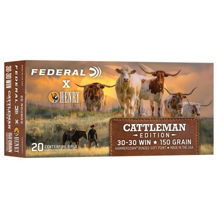 FEDERAL Henry Cattleman 30-30 Win 20rd 150Gr BSP Rifle Ammo (LG3030CATT)