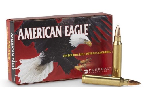 Federal American Eagle Rifle Ammunition .223 Rem 55 GR FMJ 3240 fps 500/ct AE223500