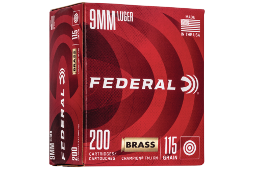 9mm - 115 Grain FMJ - Federal Champion Training - 200 Rounds