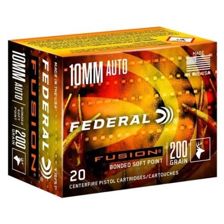 Federal Premium Fusion 200 gr Bonded SP 10mm Ammunition 20 Rounds - F10FS1