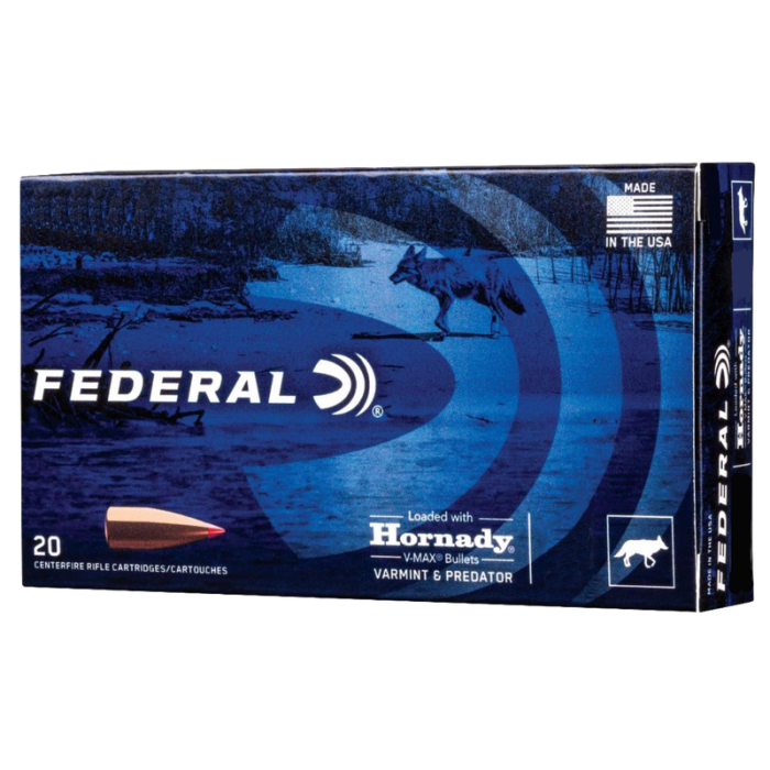 Federal Varmint & Predator Brass .22-250 Rem 55 Grain 20-Rounds VMax