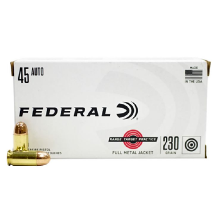 Federal RTP45230 Range and Target 45 ACP 230 gr Full Metal Jacket (FMJ) 50 Bx - Dirty Bird Industries