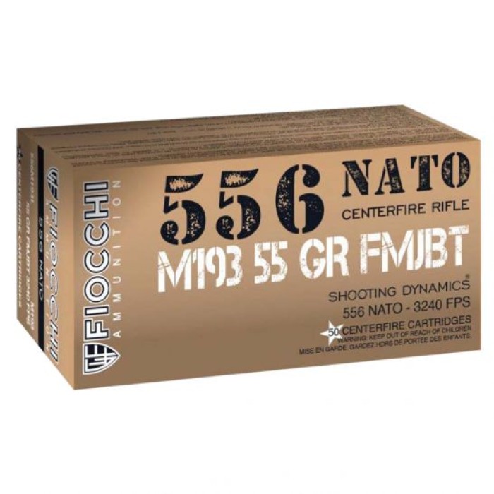 Fiocchi Shooting Dynamics 5.56x45 55 gr FMJBT 50 Rounds Ammunition - 556M193L