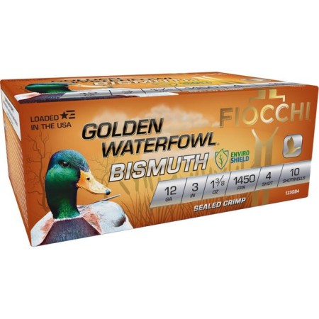 Fiocchi Golden Waterfowl Bismuth 12 Gauge 3" 1-3/8Oz #6 10-Rounds