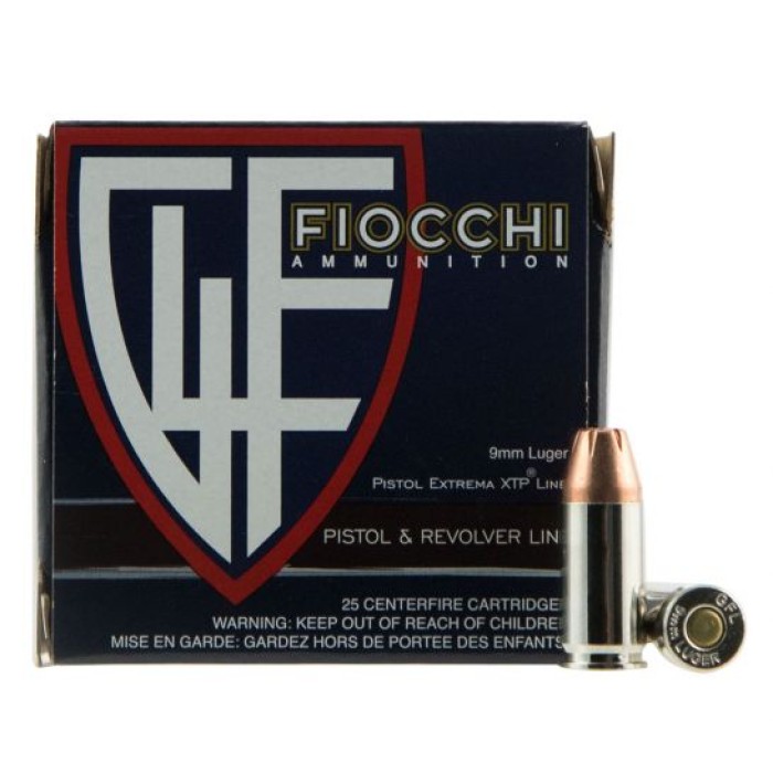 Fiocchi Extrema XTP 9mm 115 gr XTPHP 25 Rounds Ammunition - 9XTP25