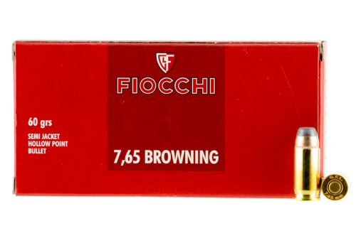 Fiocchi 32 ACP 60gr, 1100 fps Semi-Jacketed Hollow Point (SJHP) 50 Bx/20 Cs